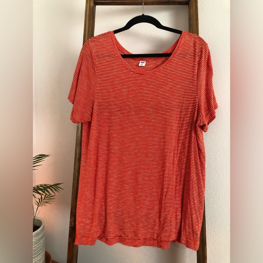 Orange with white stripes Luxe shirt